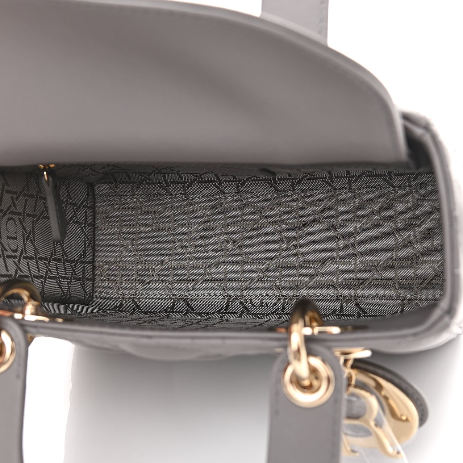 Christian Dior Lambskin Cannage Small My ABCDior Lady Dior Grey 5 of 10