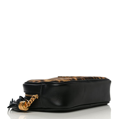Saint Laurent Canvas Calfskin Leopard Print Monogram Mini Lou Camera Bag Brown 4 of 10