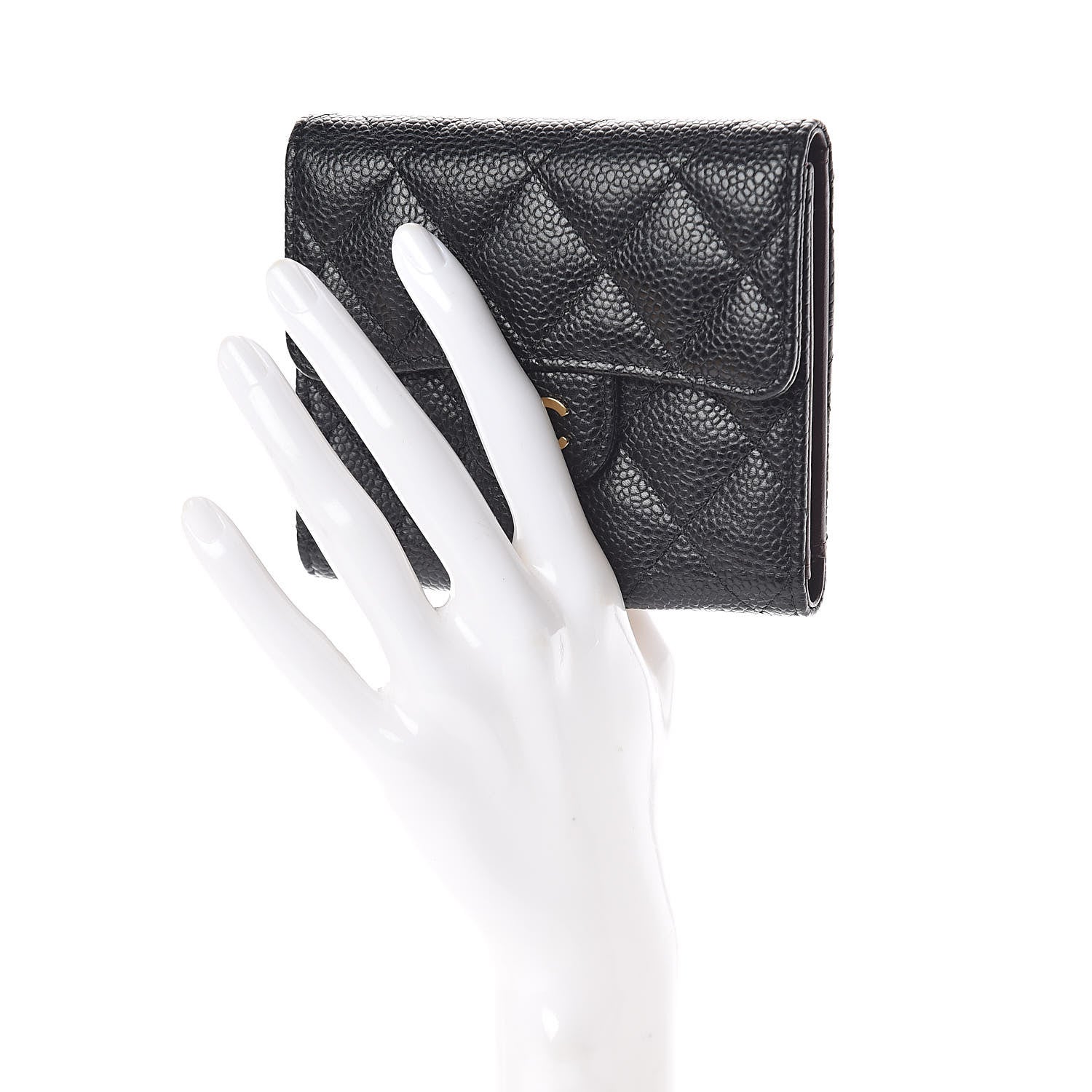Chanel Caviar Quilted Compact Flap Wallet Black 2 of 9