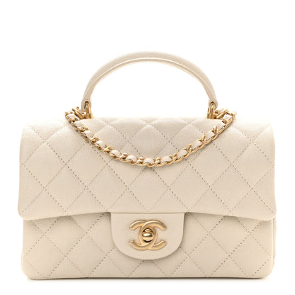 Chanel Caviar Quilted Mini Top Handle Rectangular Flap Beige 1 of 9