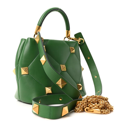 Valentino Garavani Nappa Small Roman Stud The Handle Bag Gea Green 3 of 9