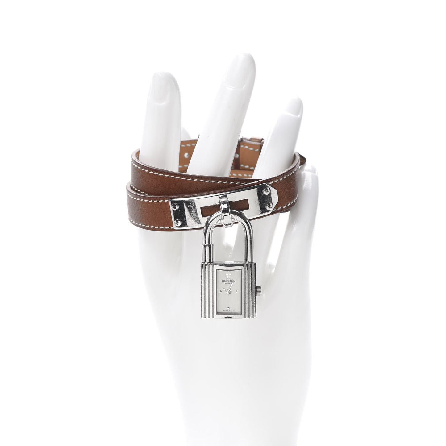 Stainless Steel Barenia 20mm Kelly Cadena Double Tour Quartz Watch Fauve