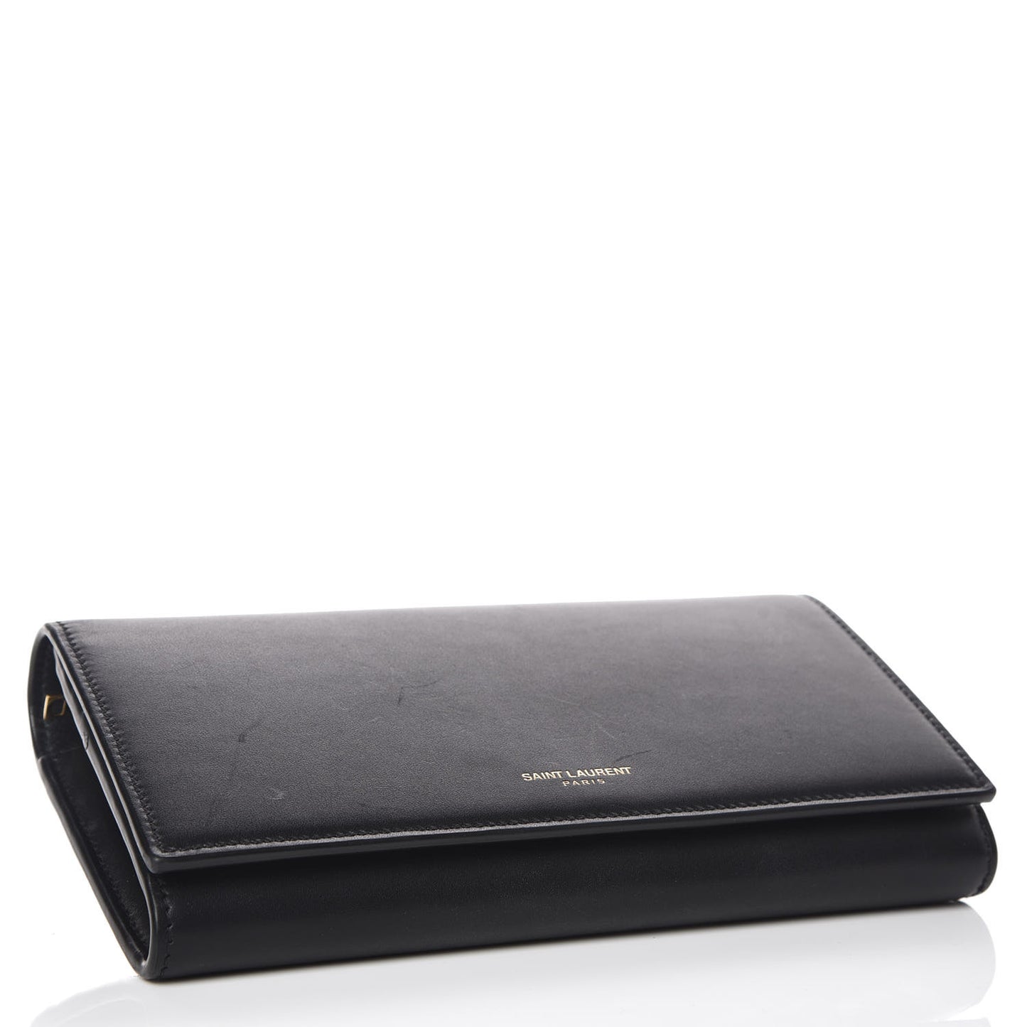 Smooth Calfskin Classic Large Flap Wallet Black