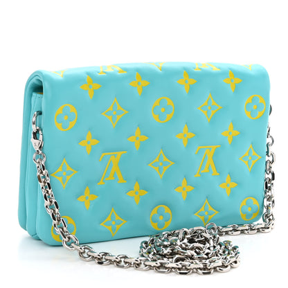 Louis Vuitton Lambskin Embossed Monogram Vuittamins Pochette Coussin Menthe Jaune 3 of 11