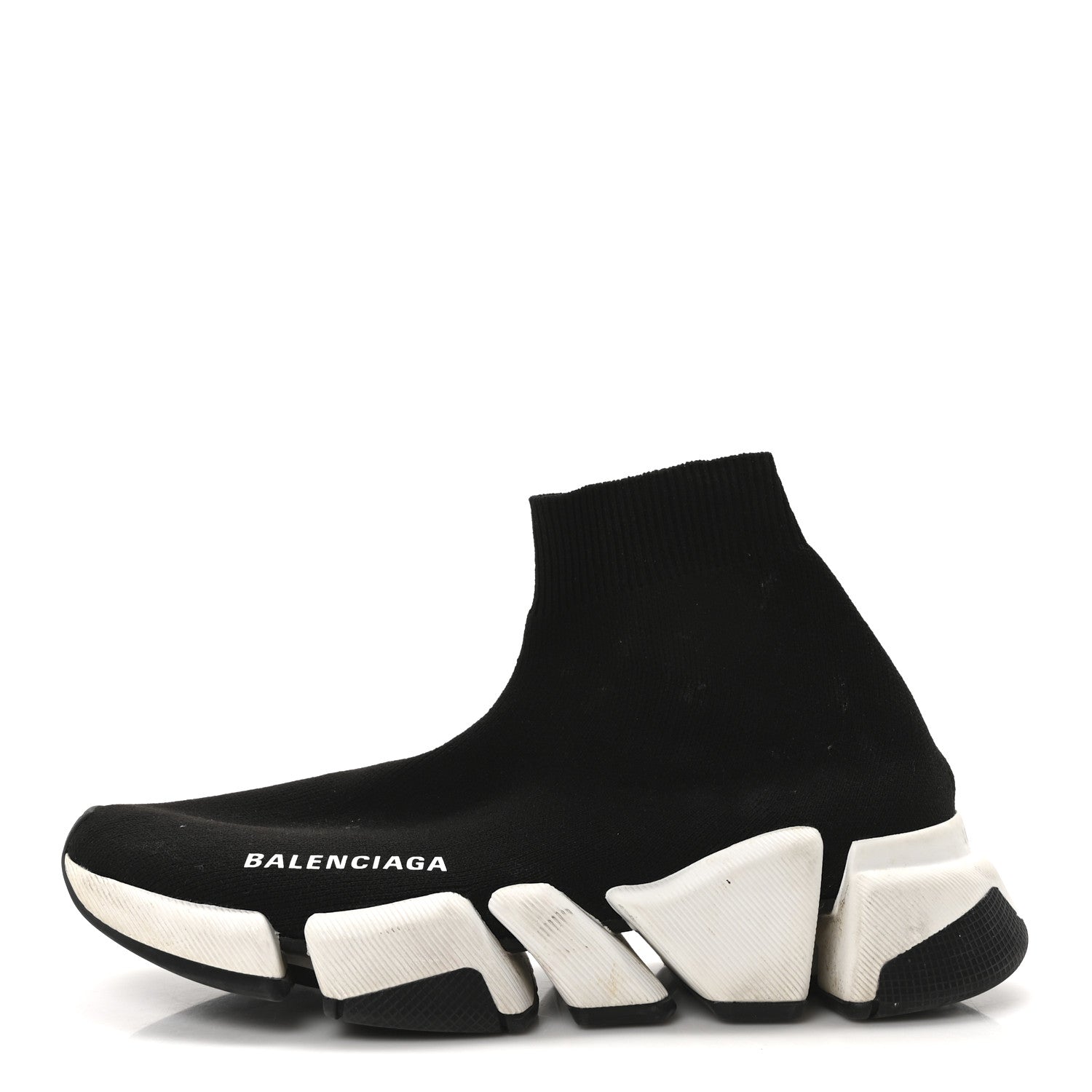 Balenciaga Technical 3D Recycled Knit Bi-Color Sole Womens Speed 2.0 Sneakers 35 Black White 1 of 16