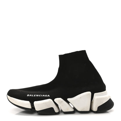 Balenciaga Technical 3D Recycled Knit Bi-Color Sole Womens Speed 2.0 Sneakers 35 Black White 1 of 16