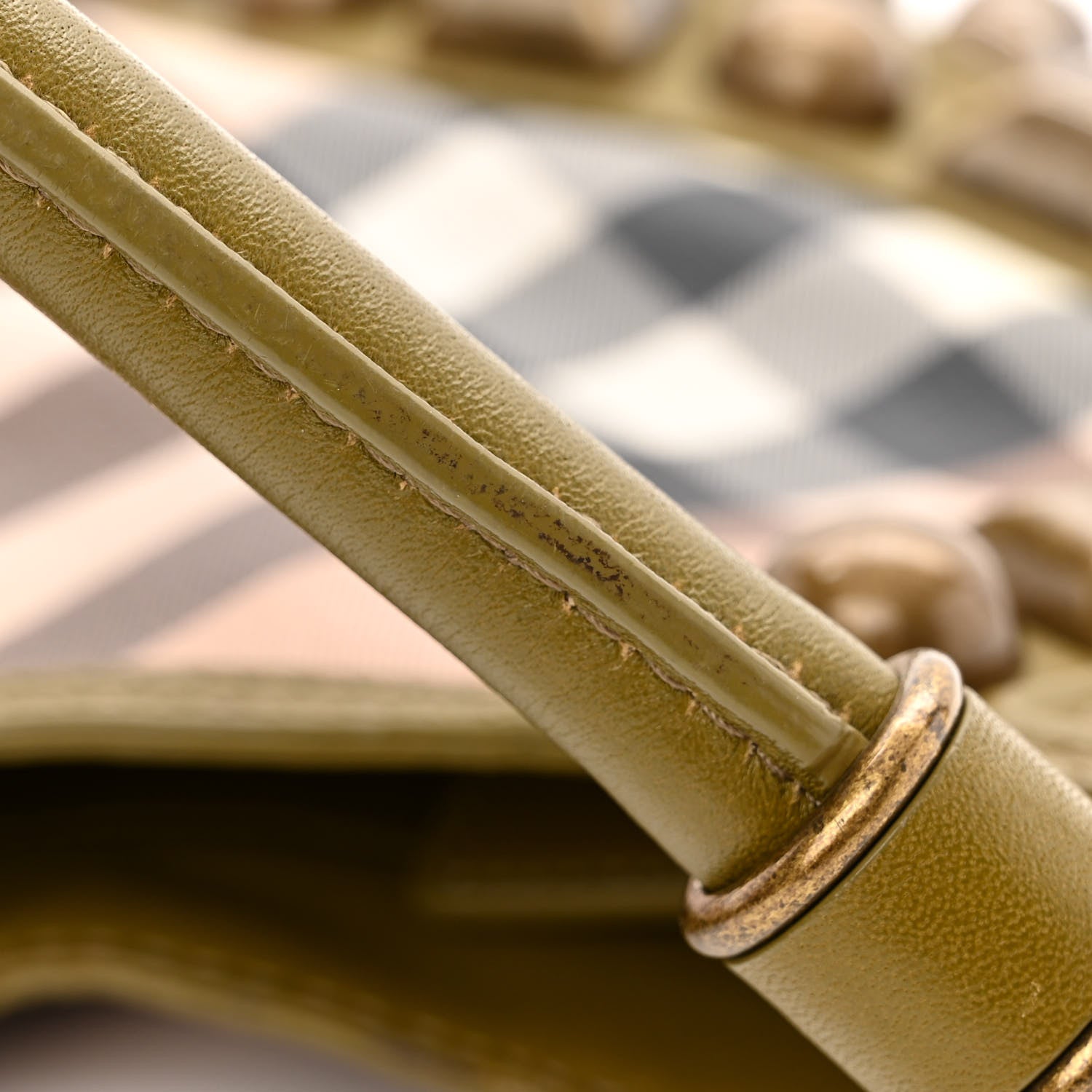 Burberry Nova Check Mega Stud Medium Alverton Hobo Green 12 of 14