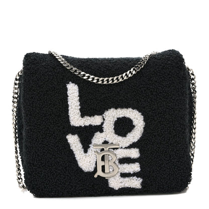 Burberry Cotton Terry Mini Love Lola Bag Black White 1 of 8