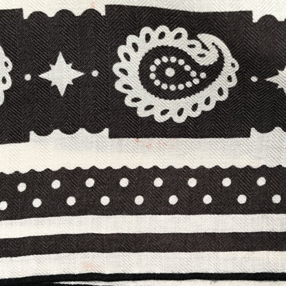 Hermes Cashmere Courvertures Et Tenues Shawl 140 Gris Taupe Black White 4 of 4