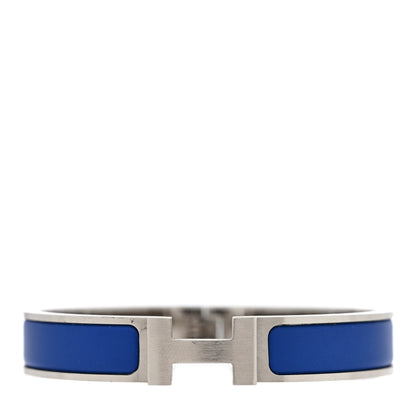 Hermes Matte Enamel Narrow Clic Clac HH Bracelet T5 Bleu Mediterranean 1 of 5