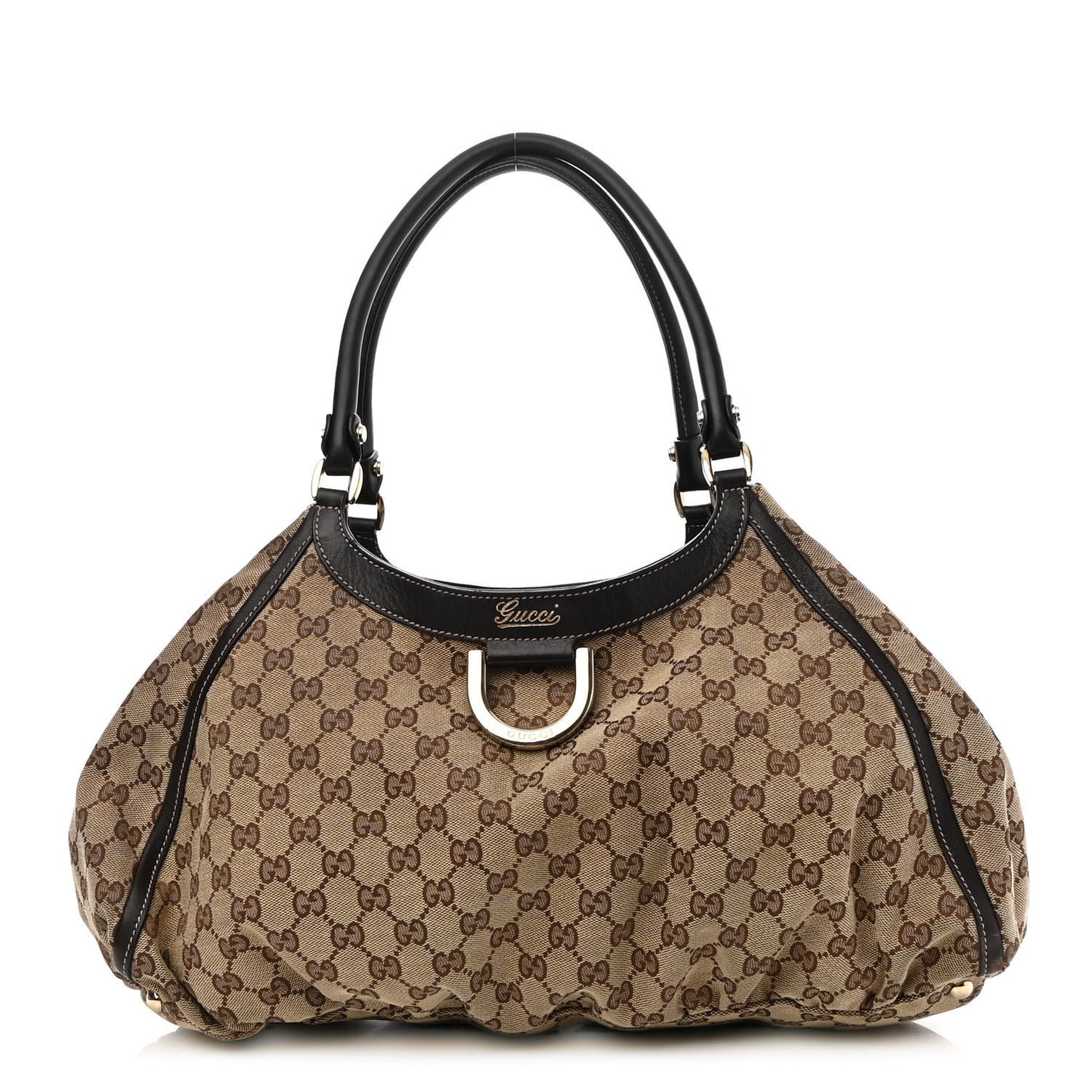 Monogram Large D Gold Hobo Dark Brown