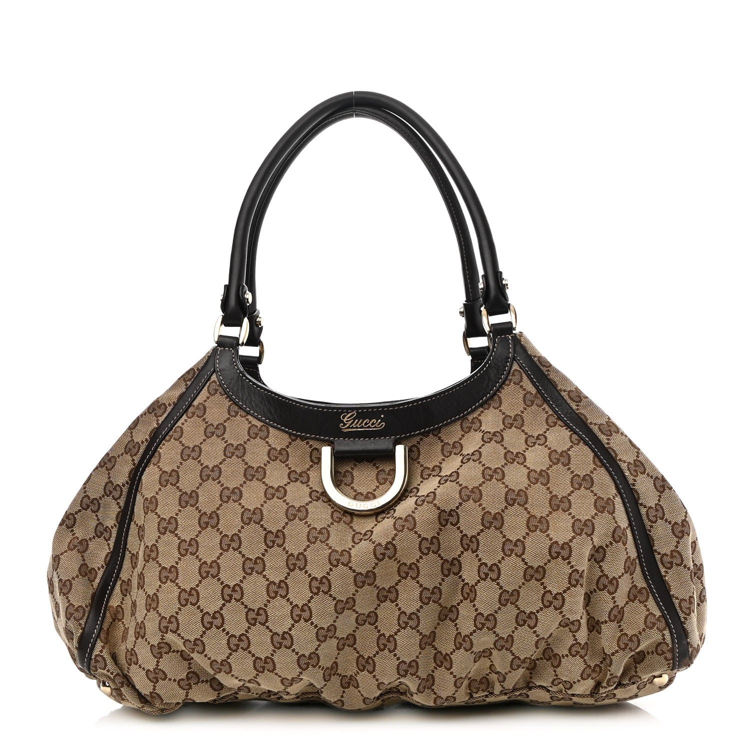 Gucci Monogram Large D Gold Hobo Dark Brown 1 of 10