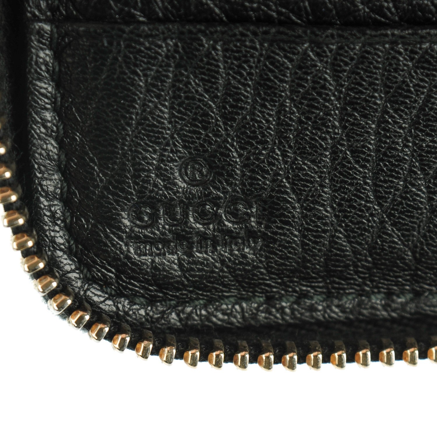Gucci Pebbled Calfskin Medium Soho Zip Around Wallet Black 6 of 7