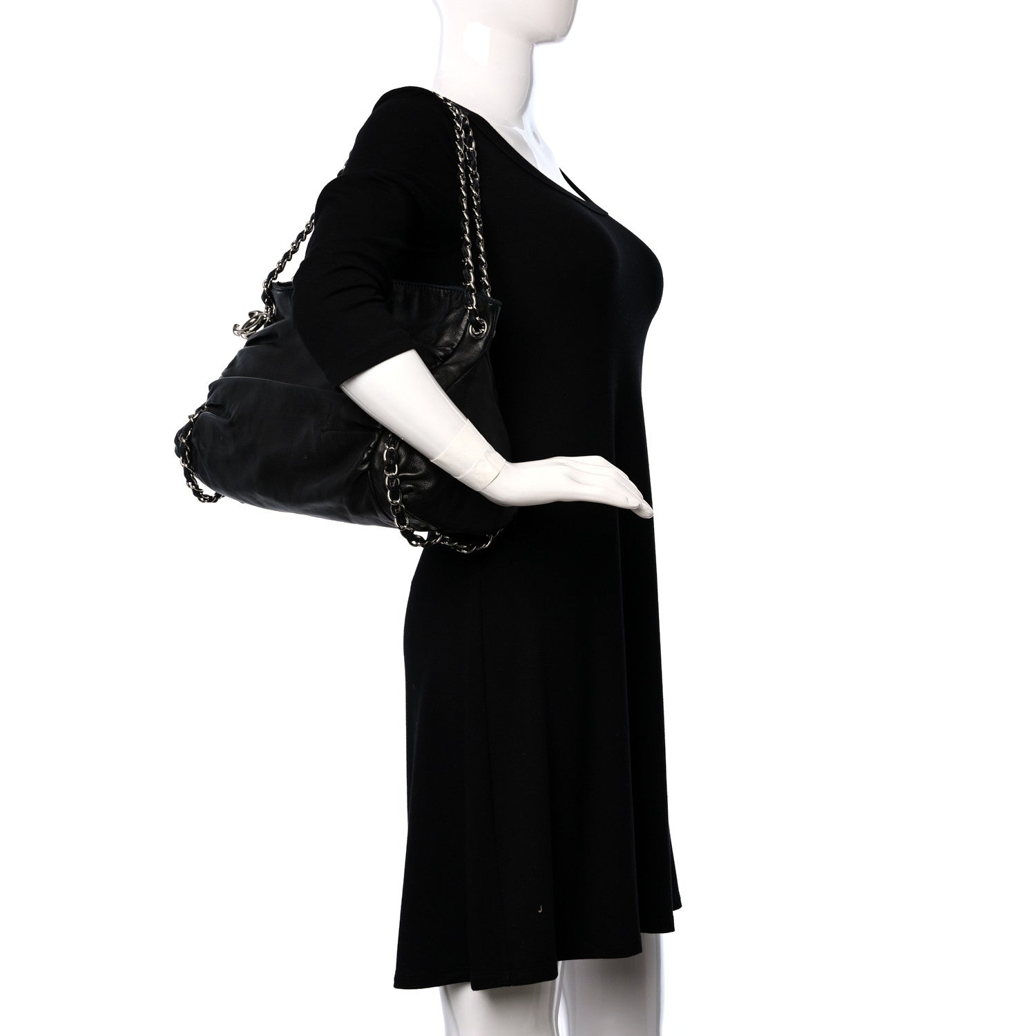 Chanel Lambskin Large Sharpei Shoulder Bag Black 2 of 9