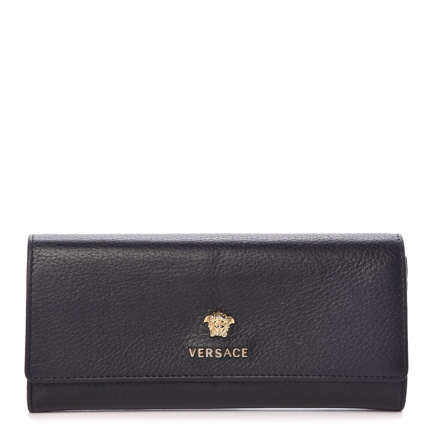 Grained Calfskin Continental Wallet Black