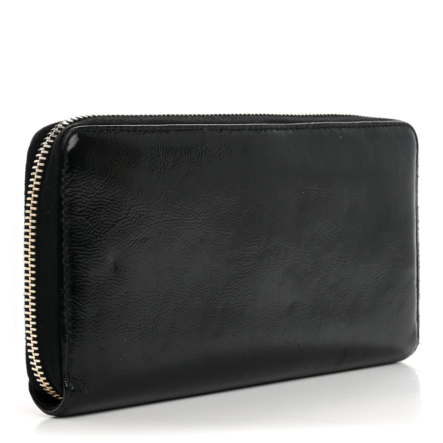 Textured Patent Monogram Belle De Jour Zip Around Wallet Black