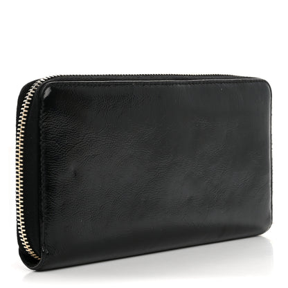 Saint Laurent Textured Patent Monogram Belle De Jour Zip Around Wallet Black 3 of 13