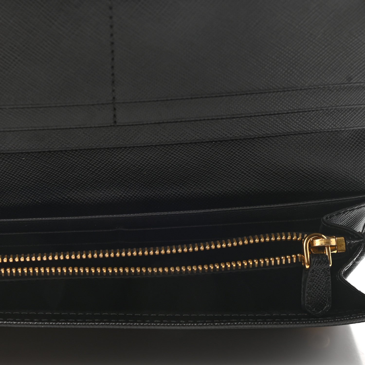 Prada Saffiano Metal Continental Flap Wallet Black 5 of 6
