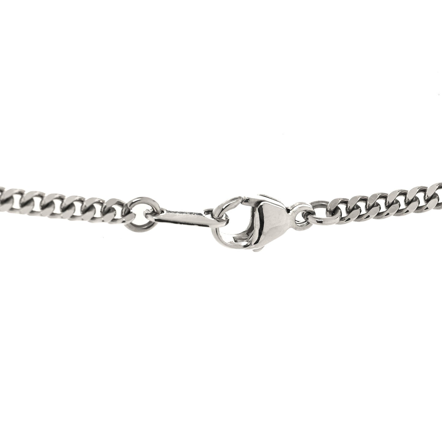 Monogram Lock Pendant Necklace Silver