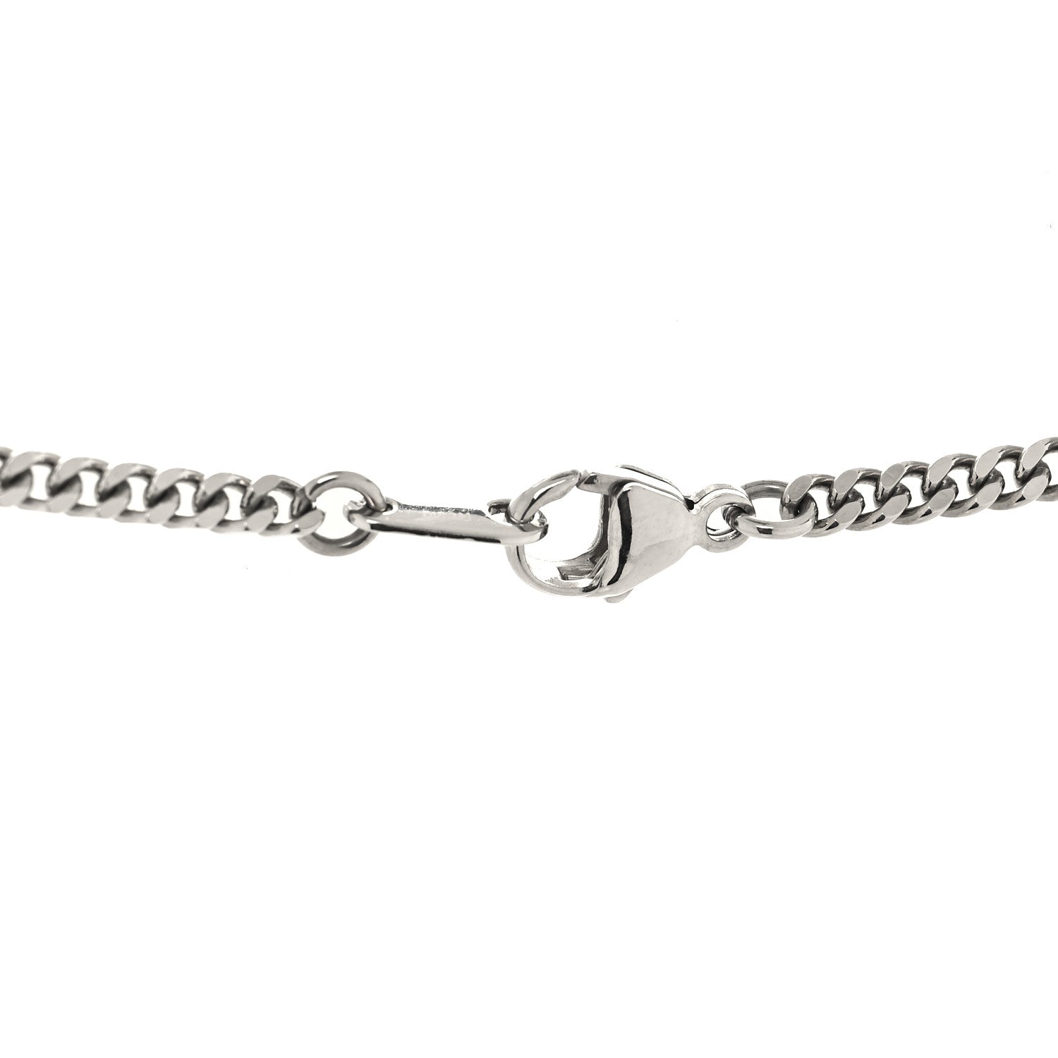 Louis Vuitton Monogram Lock Pendant Necklace Silver 4 of 7