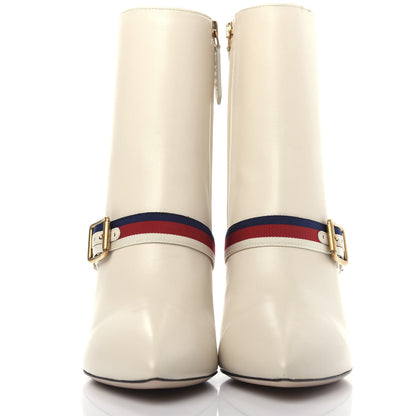 Gucci Nappa Sylvie Ankle Boots 38 Mystic White 2 of 11