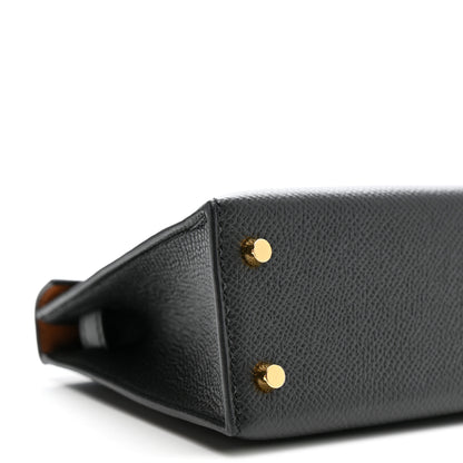 Hermes Epsom Horseshoe Mini Kelly Sellier 20 Black Gold 9 of 12