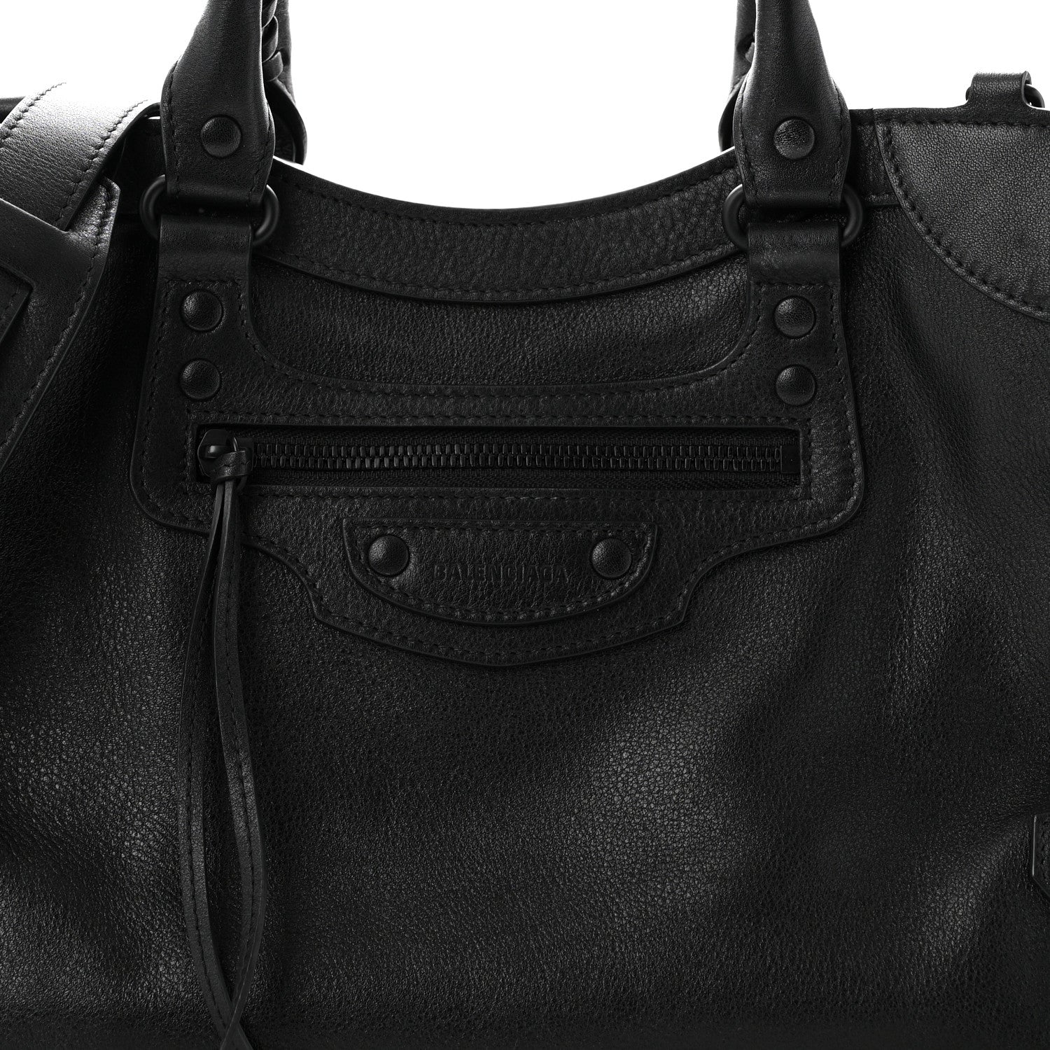 Balenciaga Grained Calfskin Neo Classic Black Hardware Medium City Black 7 of 9