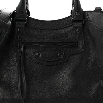 Balenciaga Grained Calfskin Neo Classic Black Hardware Medium City Black 7 of 9