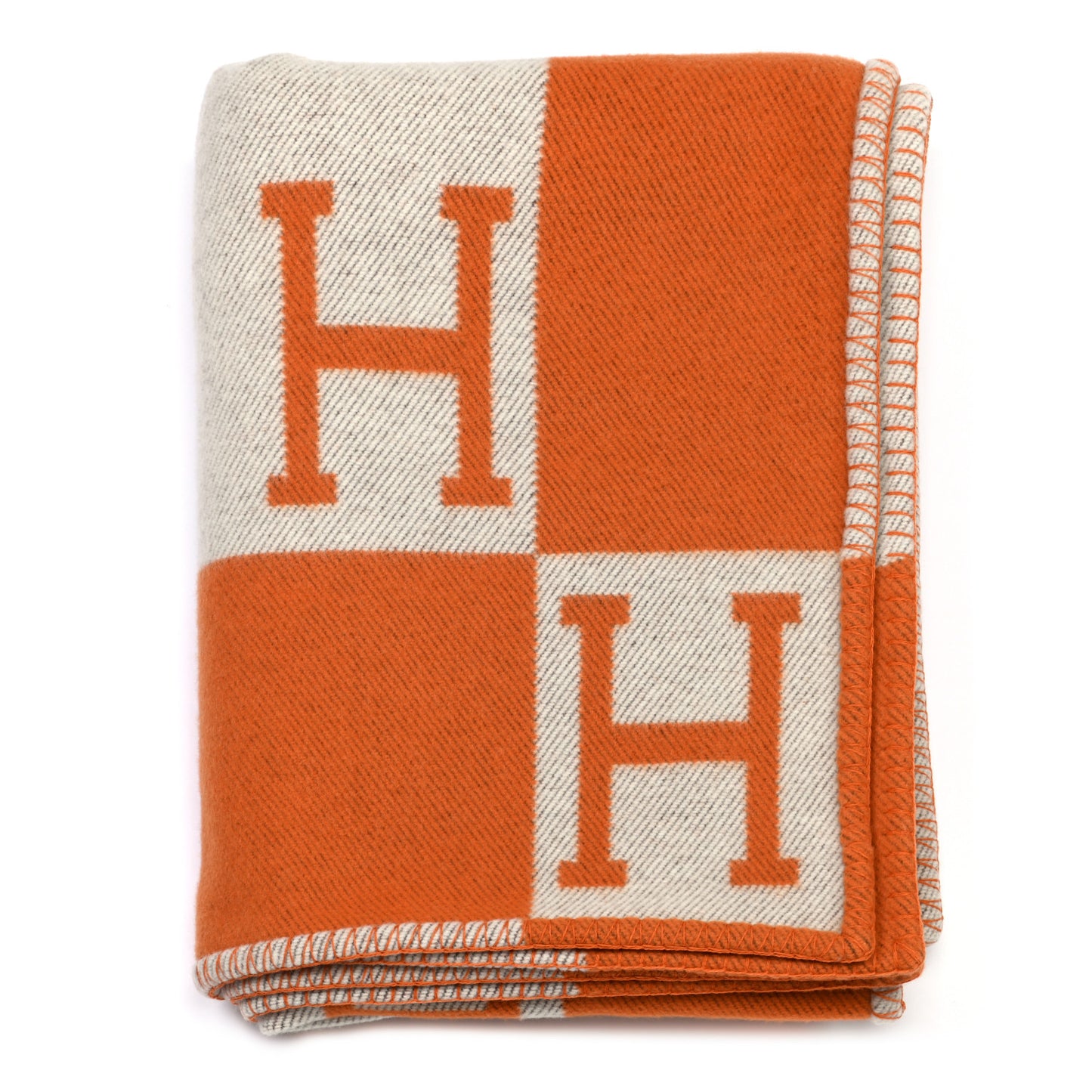 Wool Cashmere Signature Classic Avalon Blanket Ecru Potiron
