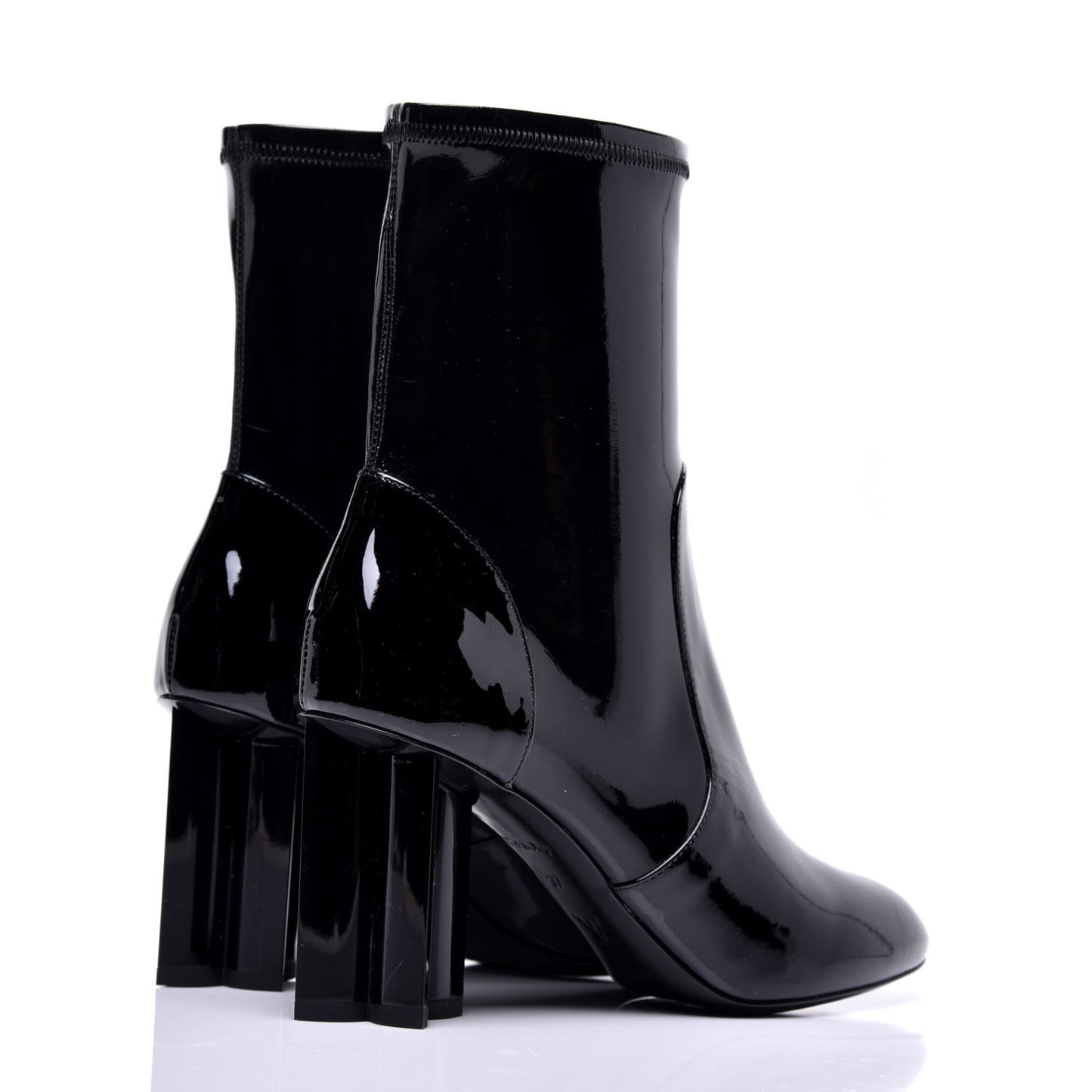 Patent Silhouette Ankle Boots 37 Black