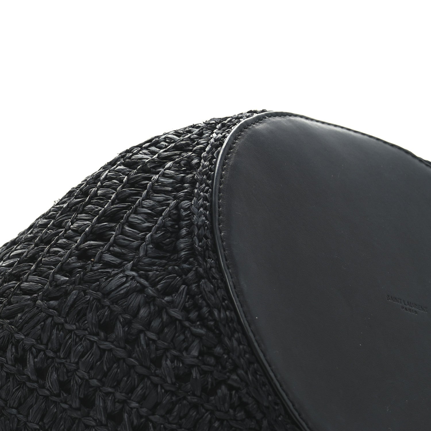 Saint Laurent Raffia Calfskin Small Panier Tote Black 9 of 10