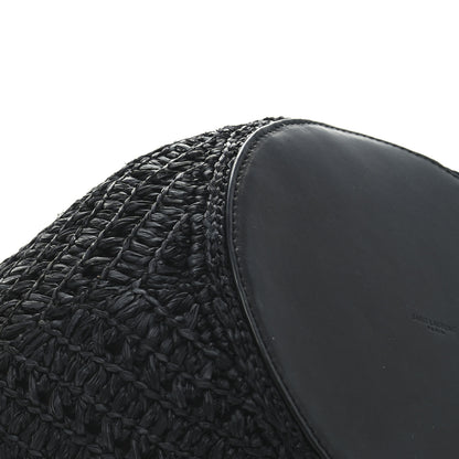 Saint Laurent Raffia Calfskin Small Panier Tote Black 9 of 10