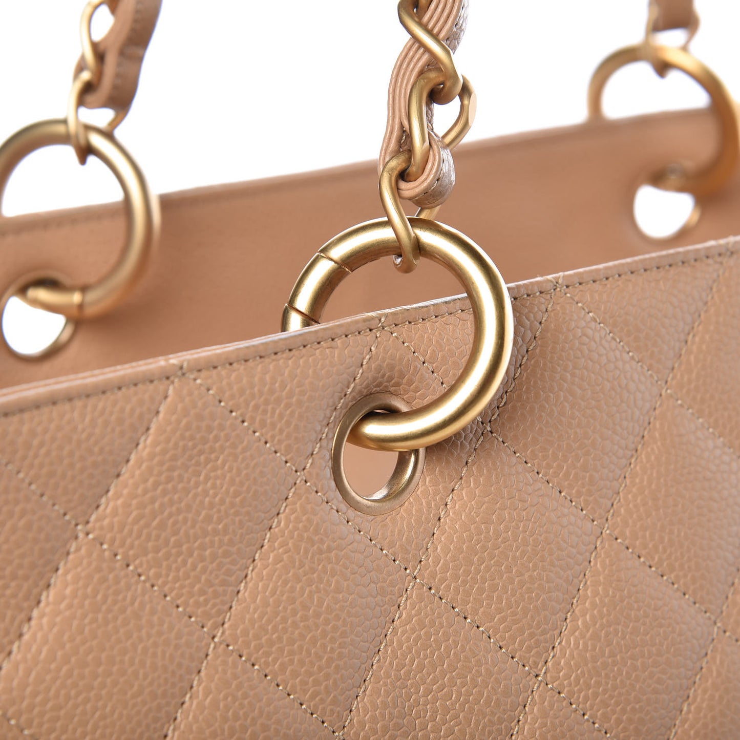 Caviar Quilted Grand Timeless Tote GTT Beige