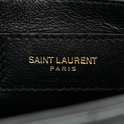 Saint Laurent Lambskin Matelasse Monogram Medium Vicky Chain Bag Algae 6 of 10