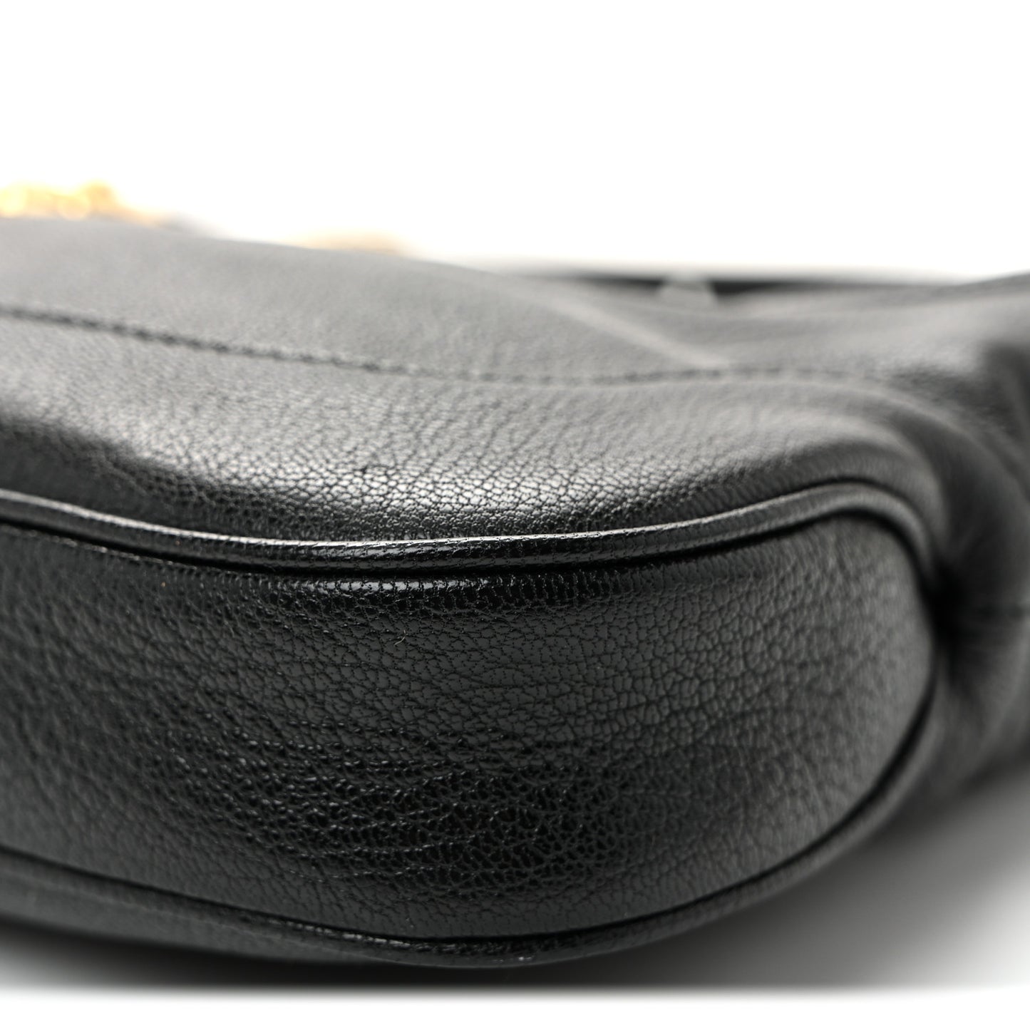 Goatskin Medium Slim Jackie Shoulder Bag Black