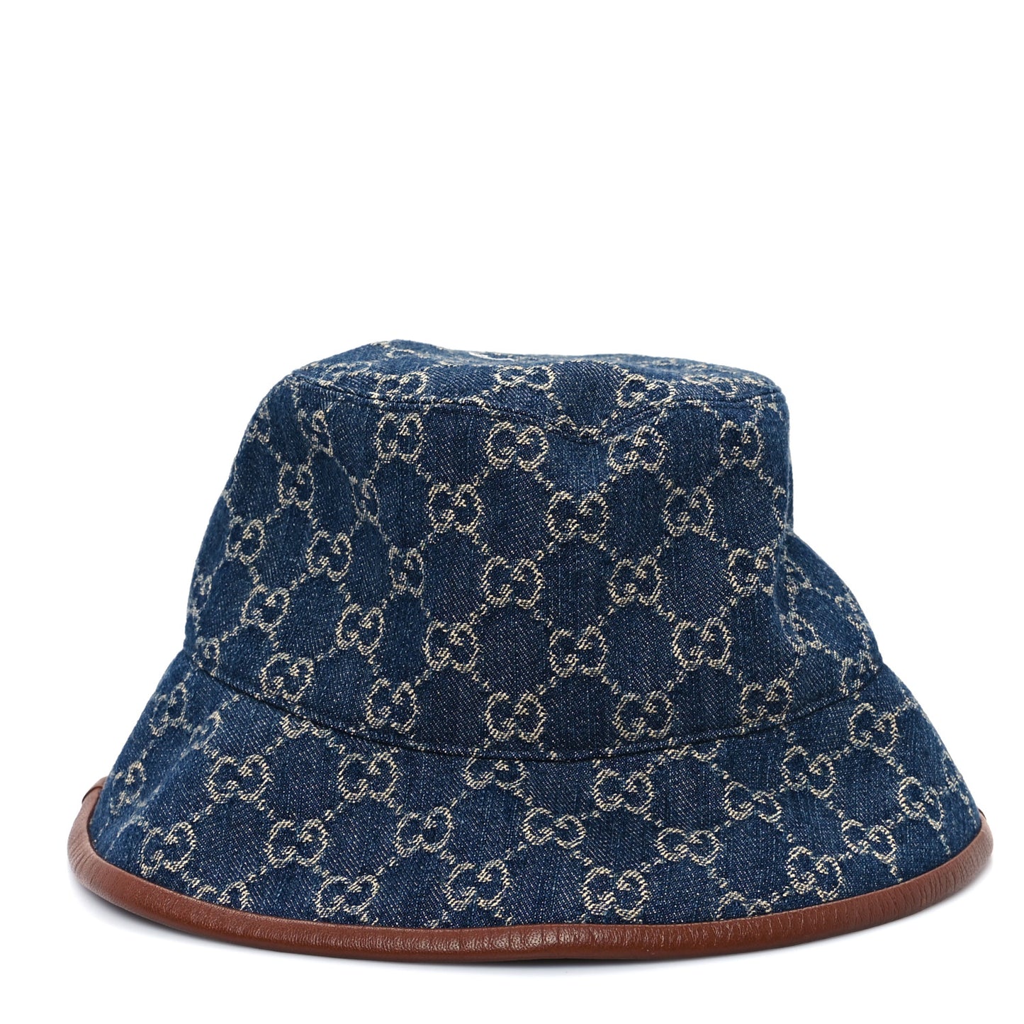 Washed Jacquard Denim Nappa GG Monogram Oscar Bucket Hat M Denim Cuir