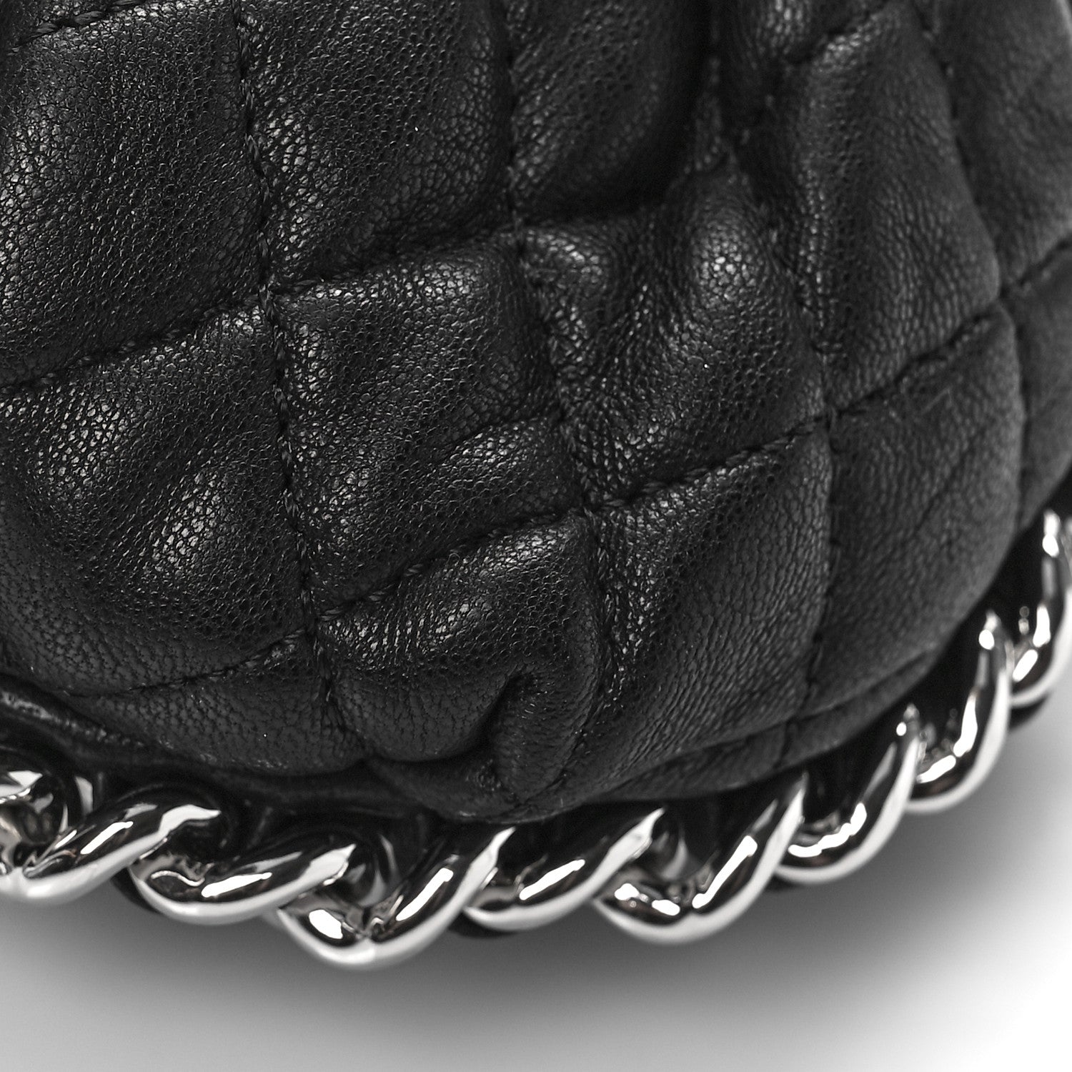 Chanel Washed Lambskin Quilted Mini Chain Around Flap Black 10 of 10