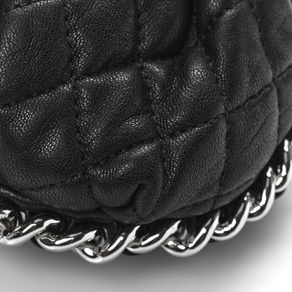 Chanel Washed Lambskin Quilted Mini Chain Around Flap Black 10 of 10