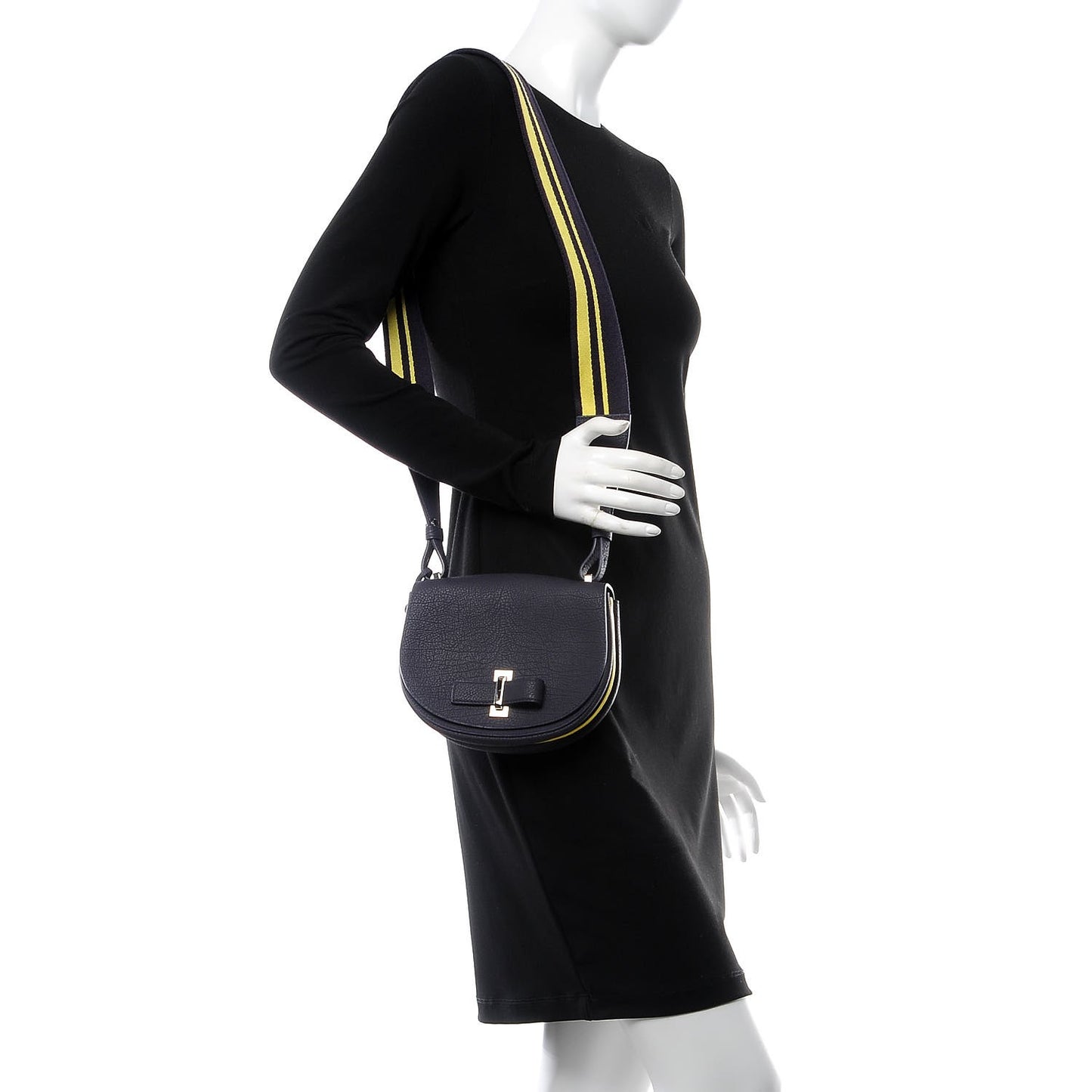 Crispy Calfskin Mini Le Mutin Saddle Navy