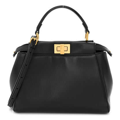 Fendi Nappa Mini Peekaboo Iconic Satchel Black 1 of 11