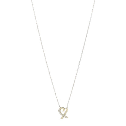 Tiffany 18K Yellow Gold Diamond Small Paloma Picasso Loving Heart Pendant Necklace 1 of 6