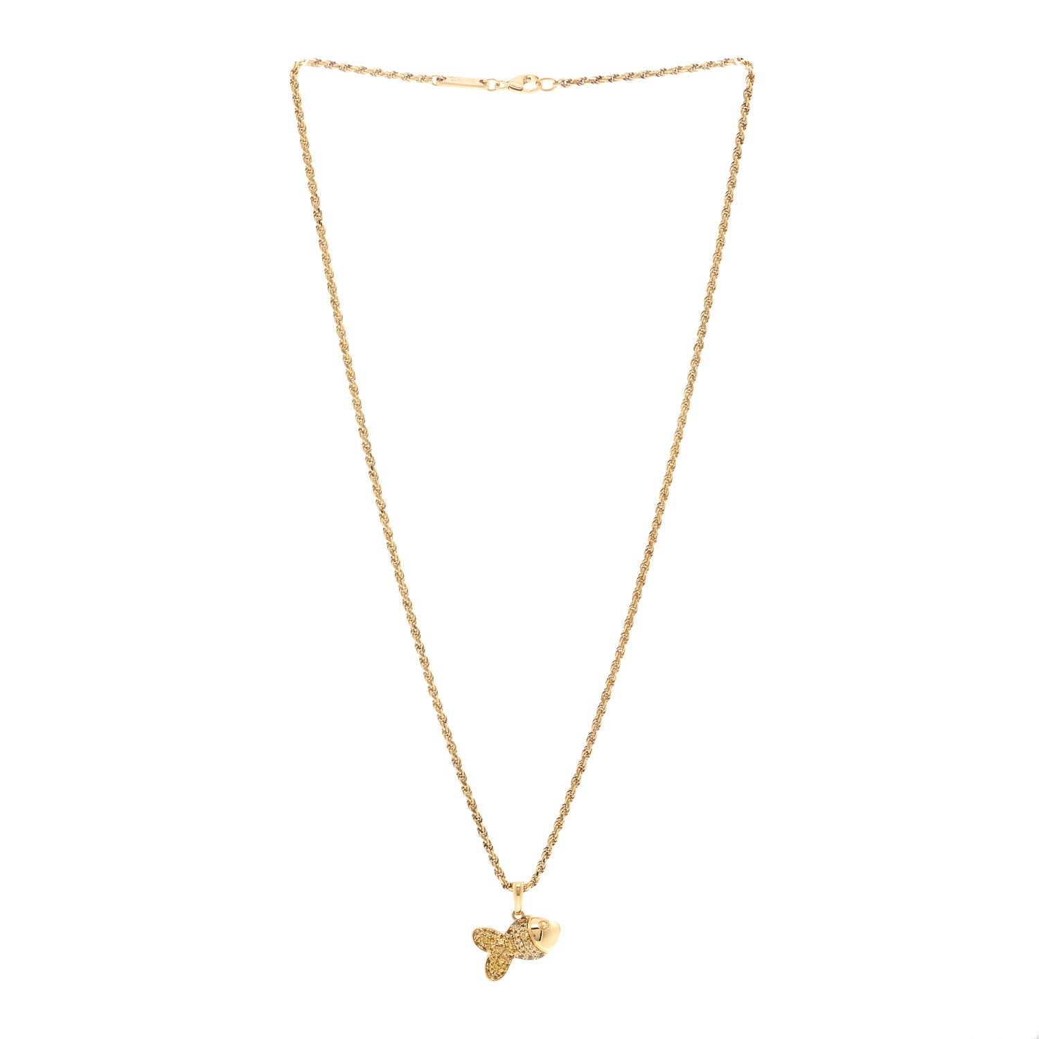 Chopard 18K Yellow Gold Yellow Sapphire Happy Fish Pendant Necklace 3 of 5