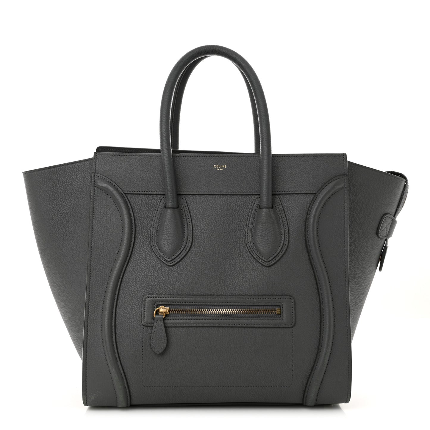 Drummed Calfskin Mini Luggage Kohl