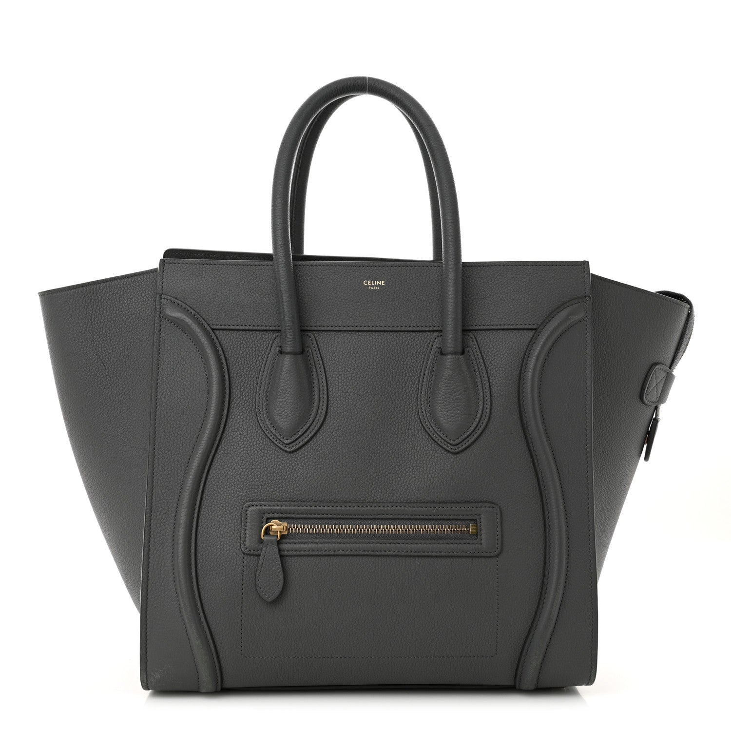 Celine Drummed Calfskin Mini Luggage Kohl 1 of 20