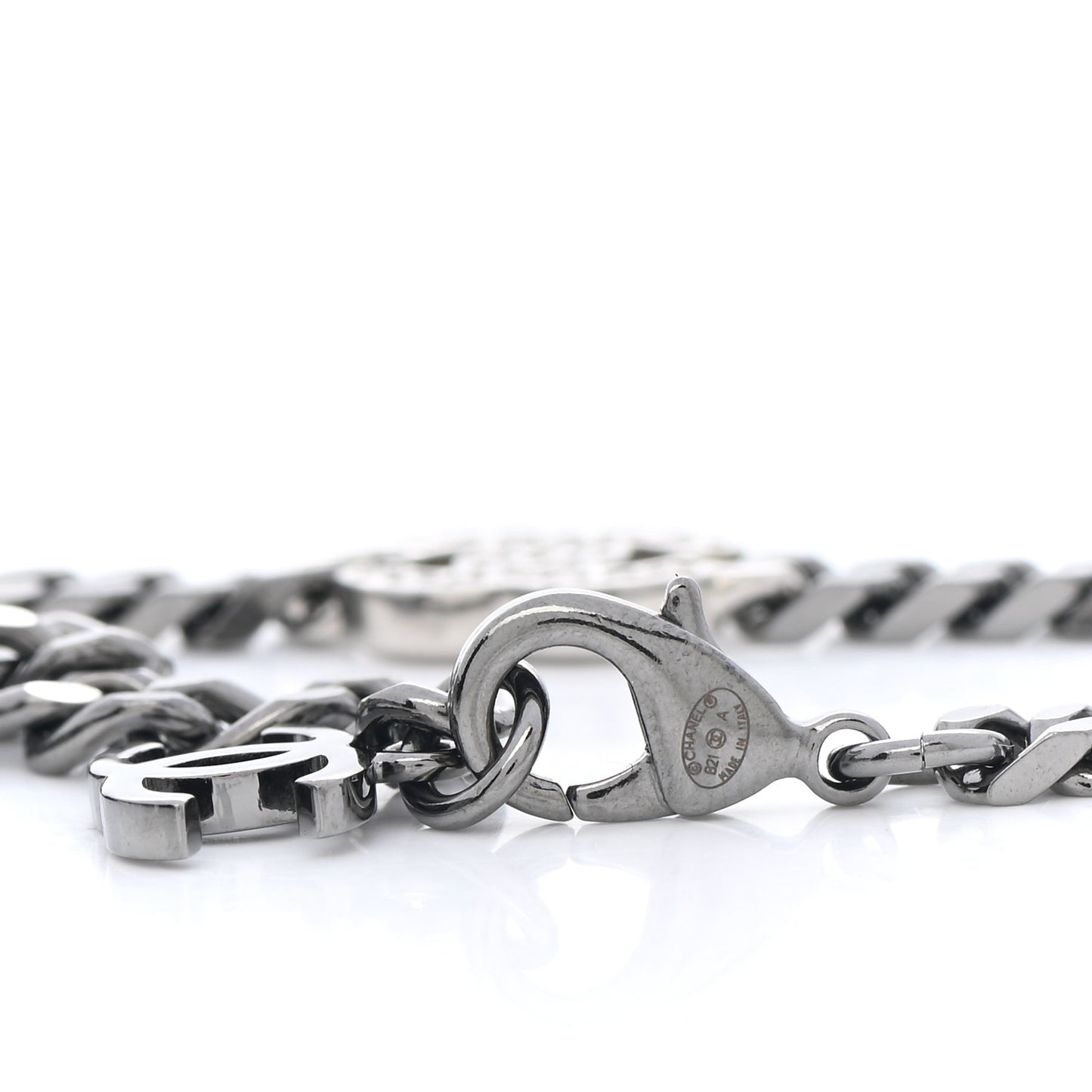 Crystal CC Chain Bracelet Silver