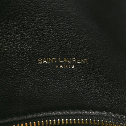 Saint Laurent Lambskin Quilted Tri-Metal Small Loulou Puffer Monogram Chain Satchel Black 7 of 12
