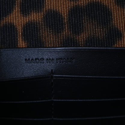 Saint Laurent Canvas Matelasse Chevron Monogram Envelope Chain Wallet Leopard 6 of 12