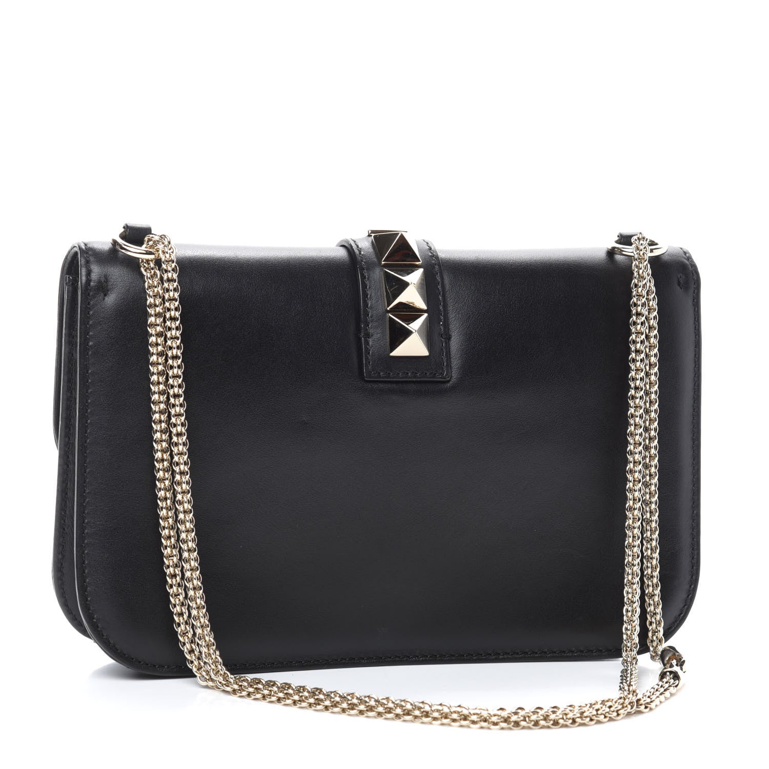 Valentino Garavani Vitello Medium Glam Lock Rockstud Flap Black 3 of 10