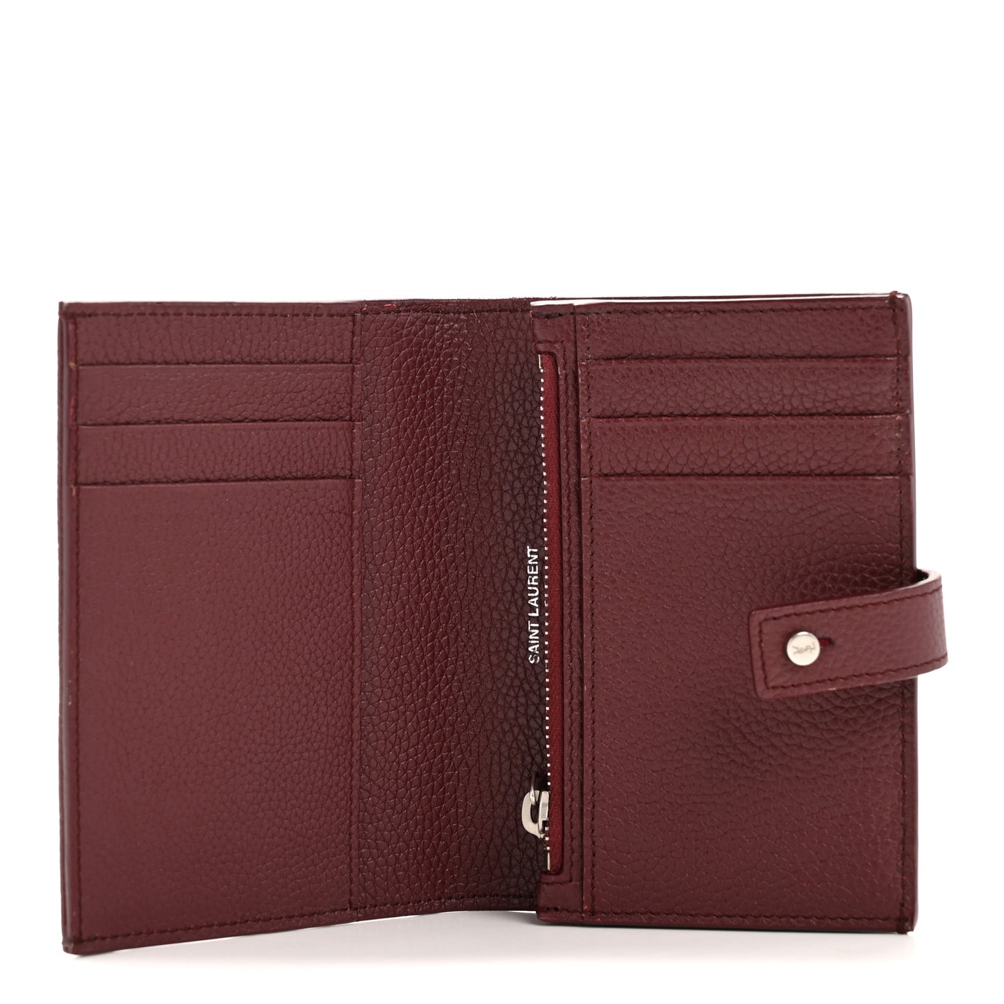 Grained Calfskin Sac De Jour Compact Wallet Rouge Legion