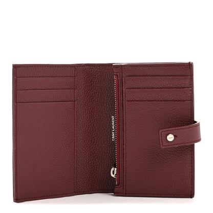 Saint Laurent Grained Calfskin Sac De Jour Compact Wallet Rouge Legion 6 of 12